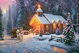 Christmas Paintings - Christmas Chapel I by Thomas Kinkade